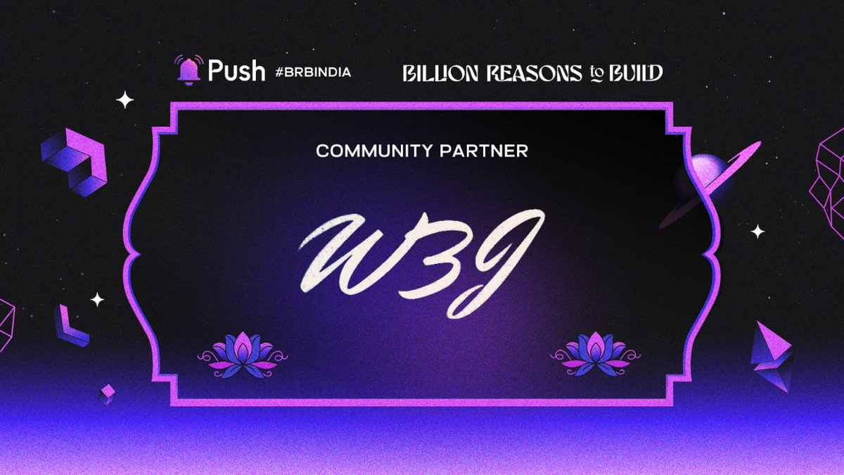 Hey Fam!

We're joining our frens <a href="/pushprotocol/">Push</a> as community partners for Billion Reasons to Build #BRBIndia 🌐

🇮🇳18 Cities

3️⃣ 3 Months

💰 $50,000 total in bounties

Register today  push.org/brb

See you on 14th October in Jaipur! 🚀