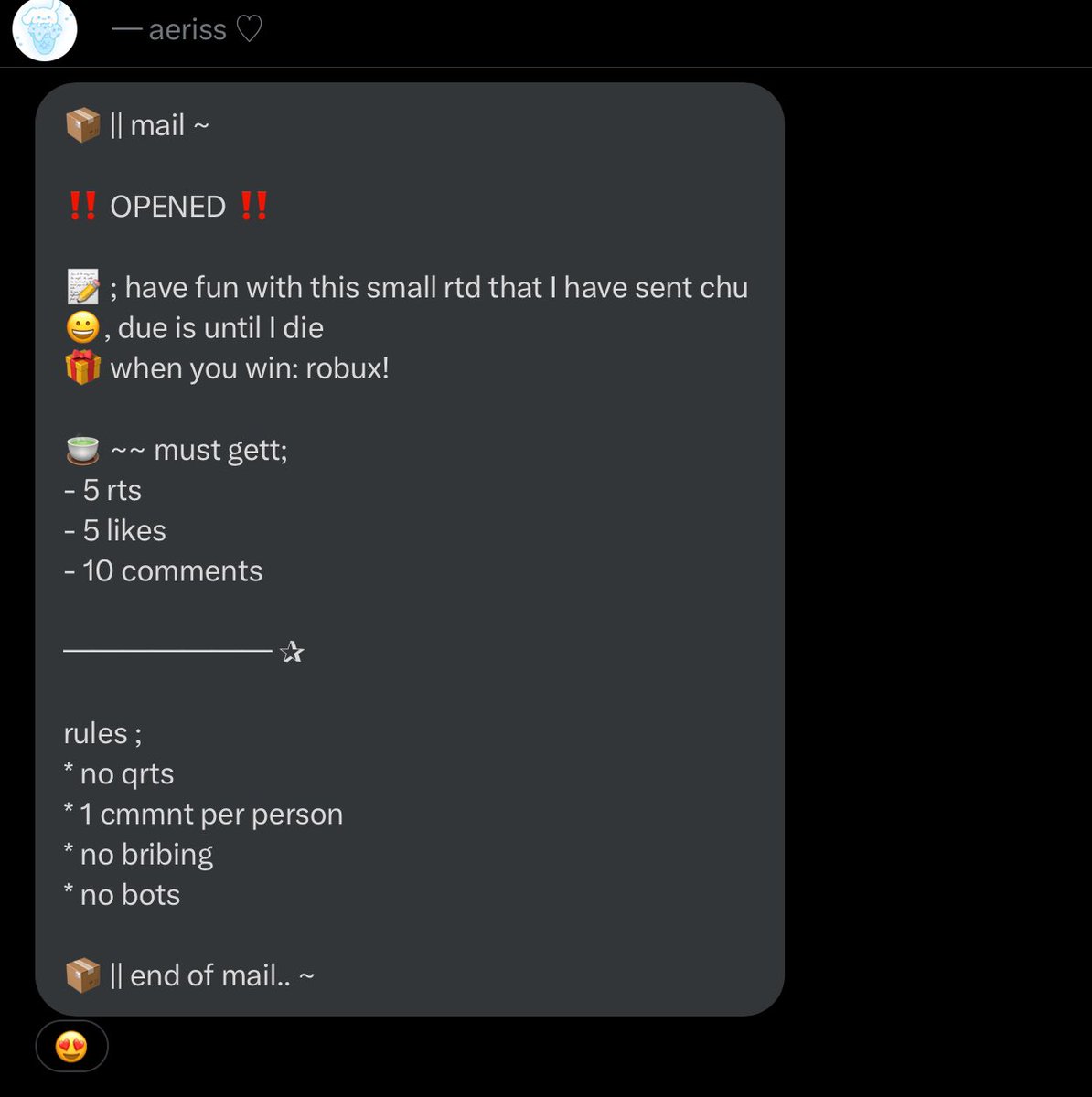 Got an rtd from @.NotAerisHere 

PLASS HELP MEEE :P>3 , VV appreciated!