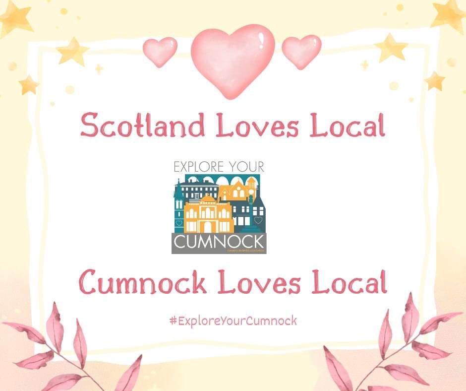 BusinessCumnock's tweet photo. This is Scotland Loves Local week. We would like to hear about how Cumnock Loves Local. Please head over to our Facebook page to share your nominations.
#ExploreYourCumnock #ScotlandLovesLocal #LoveLocalEastAyrshire https://t.co/L6KMuczlBz