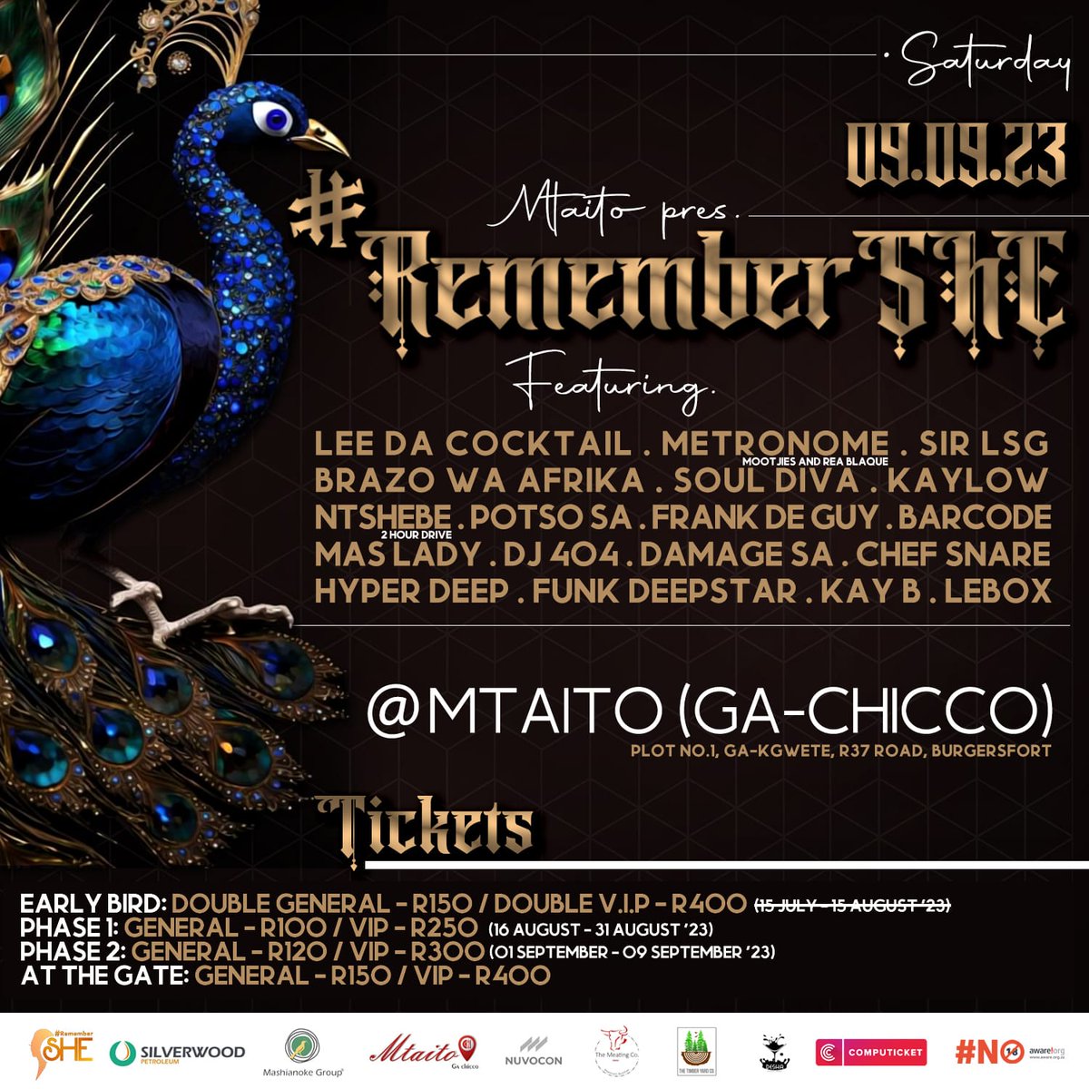 djntshebe's tweet photo. We are two weeks away. Make those table bookings and get your tickets at https://t.co/fAvFNWkWyX
📌 Mtaito pres. #RememberSHE👇 https://t.co/V0H9QW1xJj