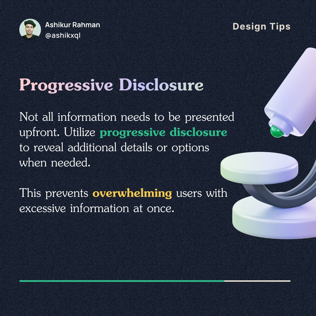 ashikxql's tweet image. 😎 Simplifying User Interfaces and Creating Intuitive Navigation.

Visit: designpicko.com

#ClearNavigation #SimplifyUX #EasyNavigation #ClutterFree #UserTesting #EngagingUI #SimpleInteractions #IntuitiveDesign #UserExperience #SimplifiedUI #OrganizedUI #DesignSimplicity