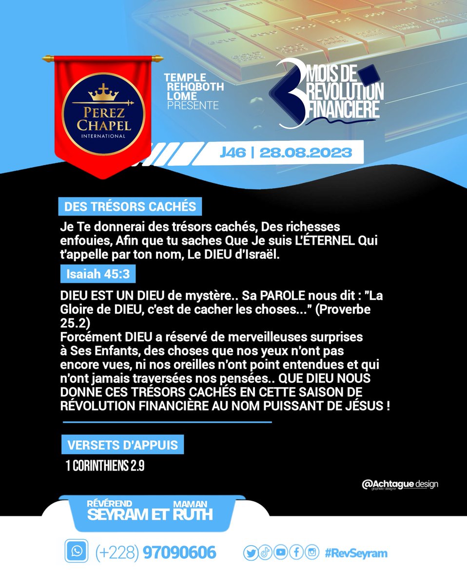 RevSeyram's tweet image. J46 | #3Mois de 
#RevolutionFinanciere 
#Meditation #TrésorsCachés #PCIRehobothLome 
#RevSeyram et #MamanRuth