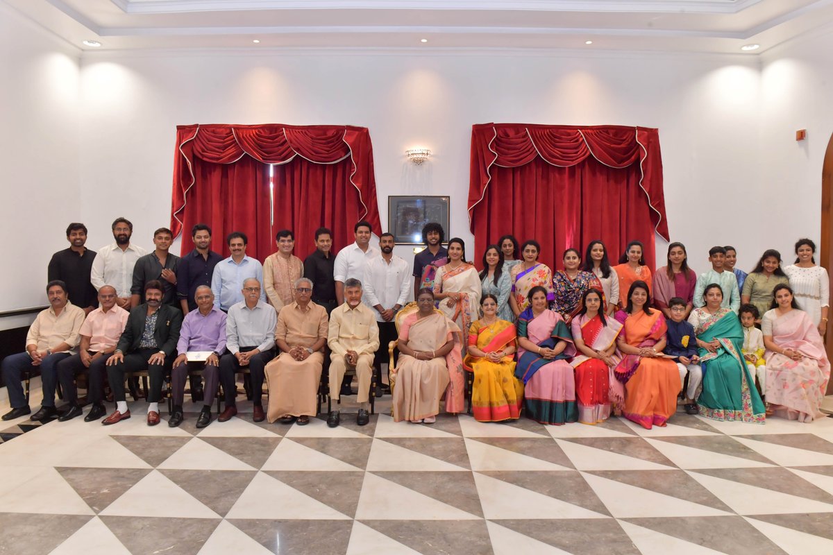 rashtrapatibhvn's tweet photo. President Droupadi Murmu released the commemorative coin on Late Shri NT Rama Rao on his centenary year at RBCC. The President said that Late Shri NT Rama Rao has enriched Indian cinema and culture through Telugu films. NTR’s popularity was equally wide as a public servant and leader. https://t.co/blgEIkEei1