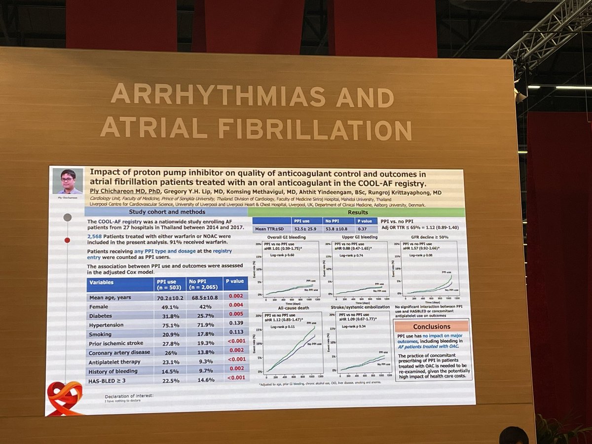 Fielder Camm (@cfcamm) on Twitter photo Is it worth prescribing PPI with anticoagulation in those with AF?
Data from 🇹🇭 suggests that there’s no benefit in doing so?
🤔 do you prescribe PPIs regularly for anticoagulation? Worth rethinking?
#ESCCongress <a href="/escardio/">European Society of Cardiology</a> Is it worth prescribing PPI with anticoagulation in those with AF?
Data from 🇹🇭 suggests that there’s no benefit in doing so?
🤔 do you prescribe PPIs regularly for anticoagulation? Worth rethinking?
#ESCCongress <a href="/escardio/">European Society of Cardiology</a>