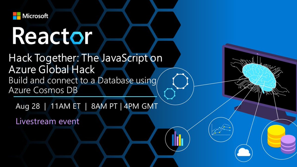 Join us today to discover how to build a database on Azure for your solution. We will introduce Azure #CosmosDB, talk through its benefits, and show its implementation in a real-world project. 
RSVP lnkd.in/dej_q2SY
Read about series: lnkd.in/dekgS2fy
 #JSOnAzure
