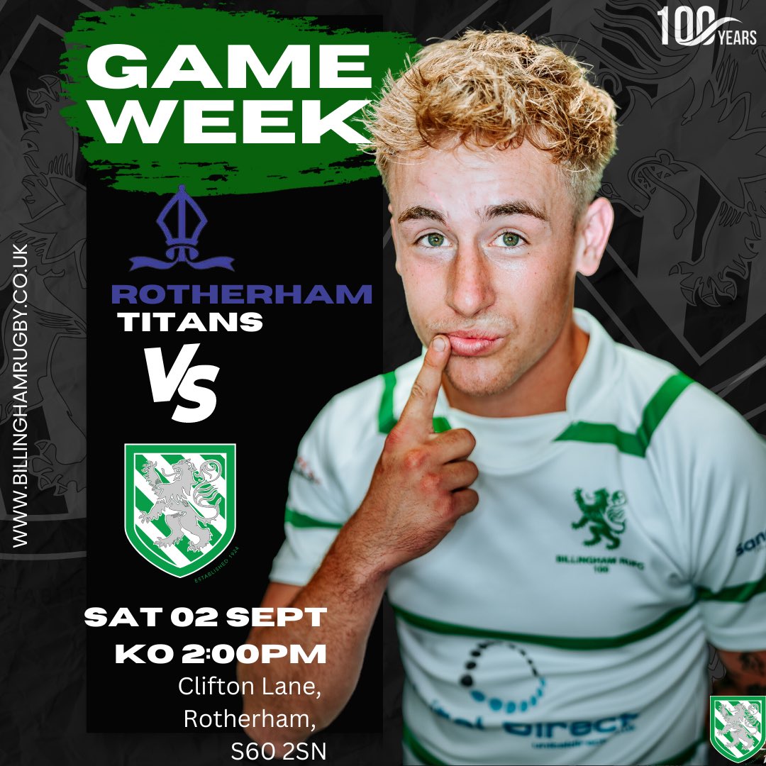 Our centenary season starts this coming Saturday. It gets no bigger than former Premiership side @RotherhamRugby 📅 02/09/23 ⏰ 14:00 🏆 Nat 2 North 🎟️ TBC 📍 Clifton Lane, S60 2SN We go again 💪 #OSIOS