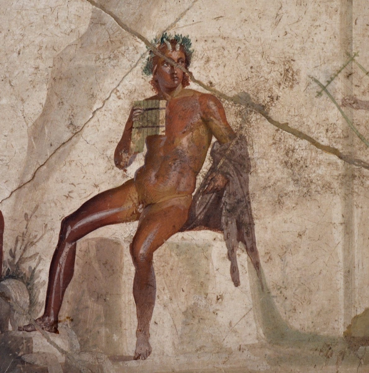 TrimontiumTrust's tweet photo. #Mythology Monday  One day the god #Pan met Syrinx, a wood nymph, &amp; fell in love at first sight. He pursued her but she asked her father the god Ladon for help &amp; was thus turned into water reeds. To keep her next to his heart Pan cut the reeds &amp; fashioned the very first #panpipe. https://t.co/9dcPPOfTWA