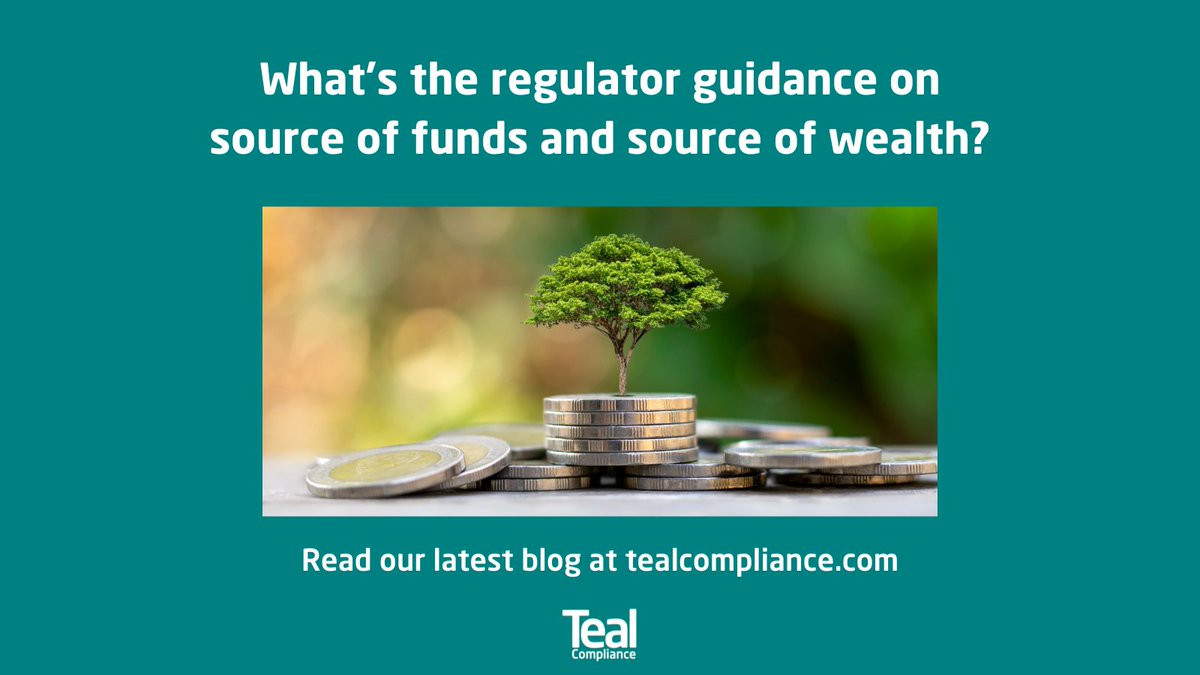 TealCompliance's tweet image. Source of funds and source of wealth can be tricky because the regime we have is risk based. 

Our recent blog details what the regulator guidance is on #SourceOfFunds &amp;amp; #SourceOfWealth

Read more here: bit.ly/3pXJc2K

#regulatorsguidance #compliance #legalcompliance