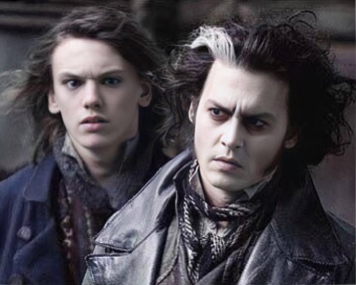 BowerxDepp's tweet photo. Johnny Depp and Jamie Campbell Bower in Sweeney Todd: the Demon Barber of Fleet Street, one of my all time favorite movies 🖤 https://t.co/Xk1nFy9DCj