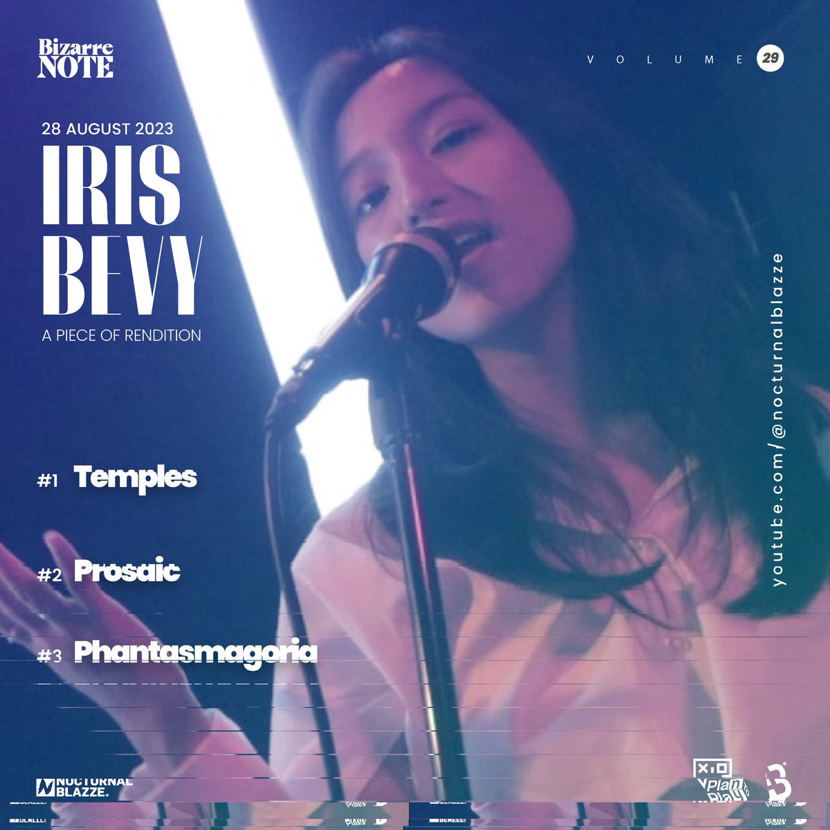 nocturnalblazze's tweet photo. We’re hyped to present to y’all, our upcoming stellar line up of live session today @irisbevy 🖤
#bizarrenote #irisbevy #nocturnalblazze #audioblazze #plantoplay #livesession https://t.co/ok3UG7BqfX