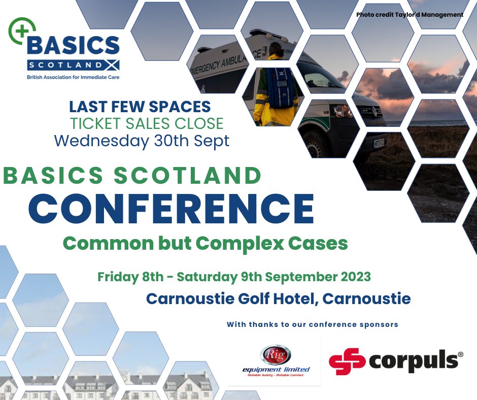 Less than two weeks to to our 2023 conference 'Common but Complex Cases' Grab one of the few remaining tickets by going to our website basicsscotland.org.uk/conferences/ TICKET SALES close Wednesday 30th September