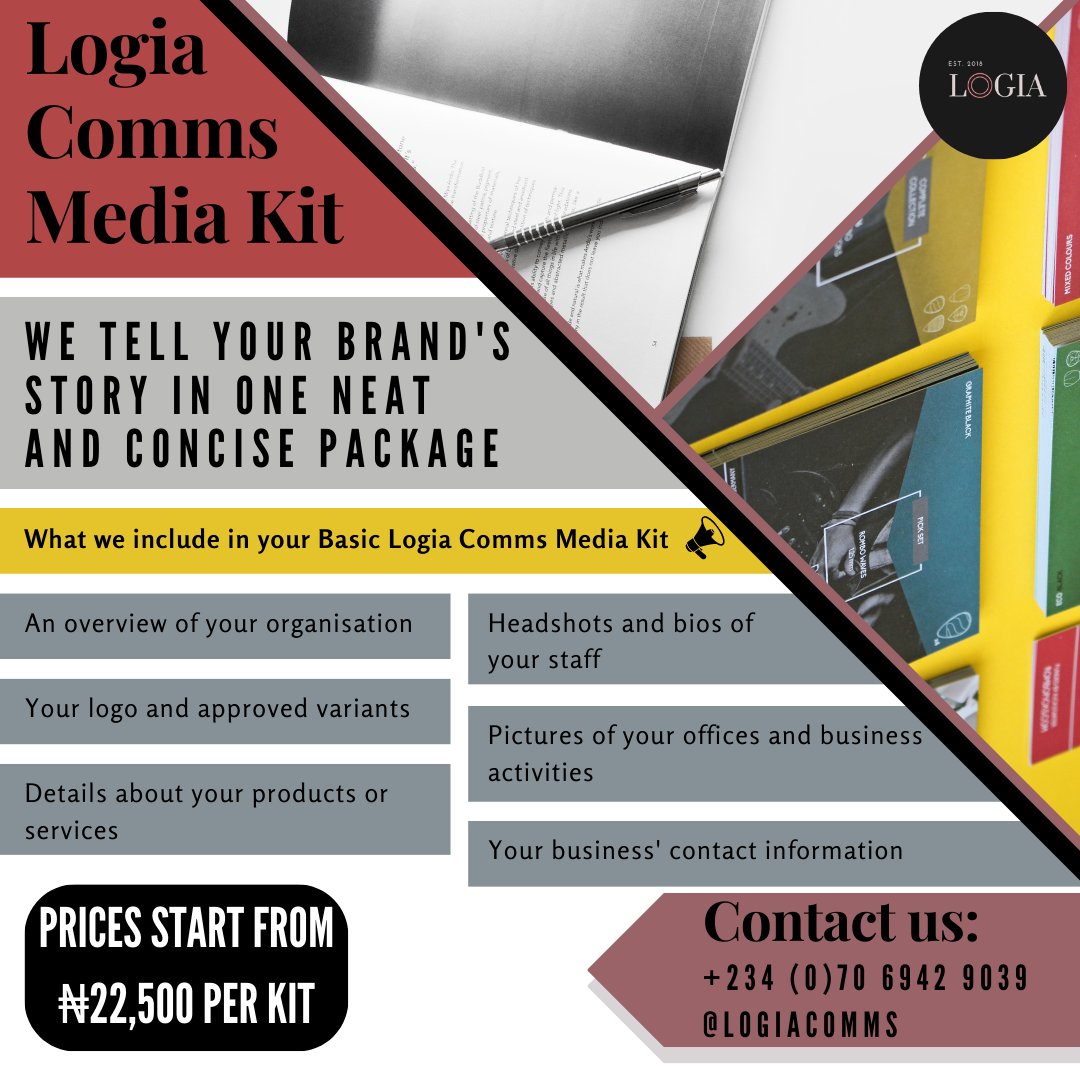 Interested in working with @LogiaComms and don't know where to begin?

#presskits #mediakit #Kadunabusinesswoman #websitecopywriter #socialmediamanagerservice #socialmediamanagers #Kadunabusinesswomen #nigerianblog #contentmarketingservices #podcastproducer #podcasthosts