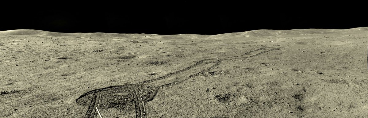 🌘Far side of the moon panorama, by Yutu 2 rover in March 2023. Credit: buff.ly/3QTUy2H