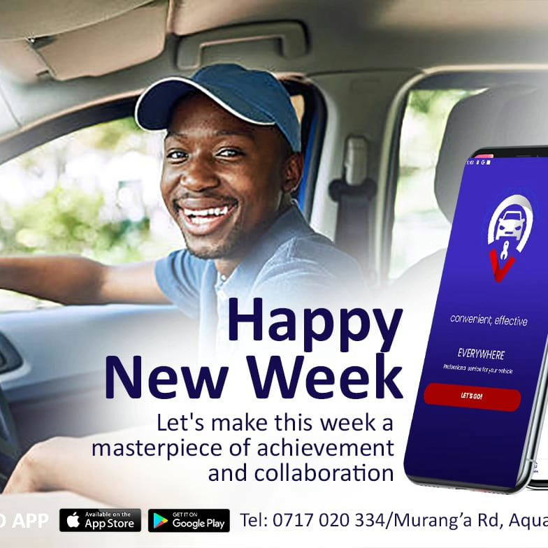 From us to you we wish you a marvelous week ahead. Thank you for choosing us. To join us download the Mech Connect App today.
#mechconnect
#mechaniclife
#yourpocketmechanic
#garagemkononi
#cars
#carservice
#motherland
#alkebulan