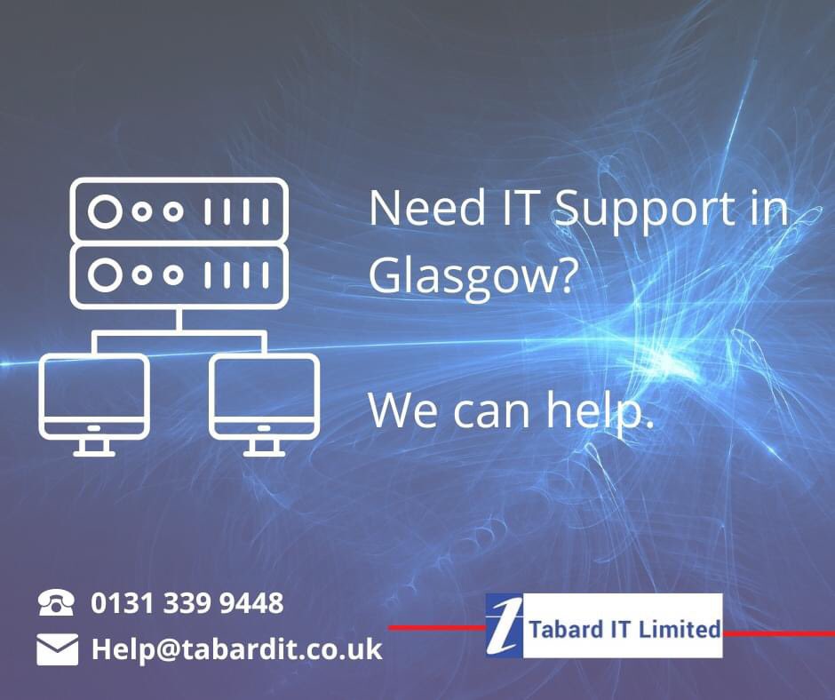 TabardITLtd's tweet image. Need IT Support in Glasgow? We have been providing IT support to businesses in the Glasgow area for over 20 years.  Our trusted business support IT engineers get the job done.  

Contact us today to find out how we can help you.

#ITengineer #itsupport #glasgow #glasgowbusiness