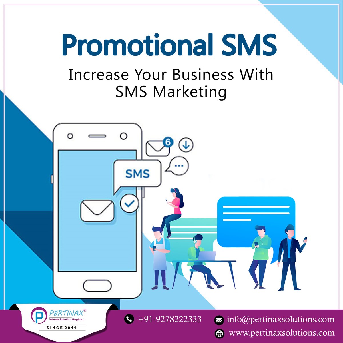 📷Promotional SMS
Increase Your Business With SMS Marketing

Call: 9278222333
📷 pertinaxsolutions.com

#SMS #bulksms #Bulksmsmarketing #smsmarketing #smservices #transactionalsms #digitalpromotions #digitalmarketing #leadgeneration #brandpromotion #DigitalIndia #gurgaon #delhi