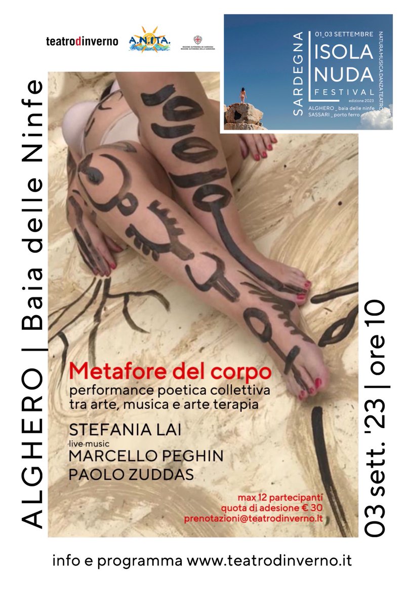 Anita_naturismo's tweet photo. Non vi bastano gli eventi de L'Isola Nuda?! Allora eccone altri!!
Per info:
https://t.co/6UigyjKCAy
#lisolanuda #anita #sardegnanaturista #nudiverso #teatrodinverno #sardegna #eventisardegna #festival #teatro #spettacoli #ancestraldance #naturismo #naturism #naturisme #fkkstrand https://t.co/0p0SqYzuS7