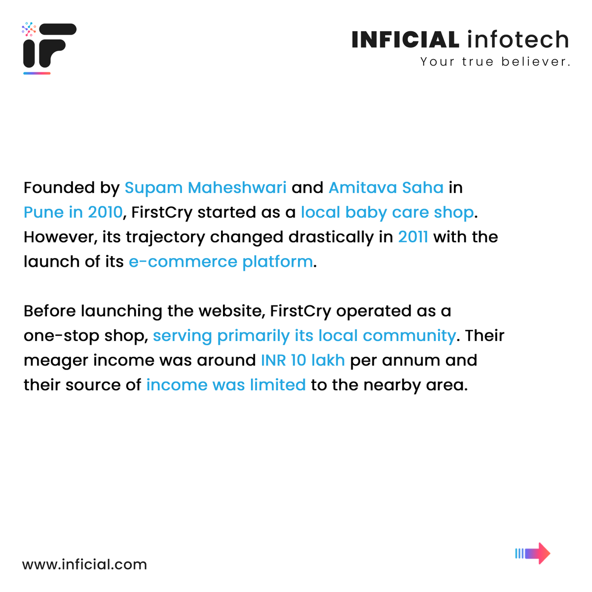 inficial's tweet photo. Check out how Firstcry grew revenue from INR 10 lakhs to INR 100 crores through digitalization.
.
.
.
.
.
.
.
#ECommerceBoost #OnlineSuccess #firstcry #businesscasestudy #ecommerce #shoppingonline #webdevelopment #digitalmarketing #technology #software #webdesign #seo https://t.co/g0EevnEMDJ