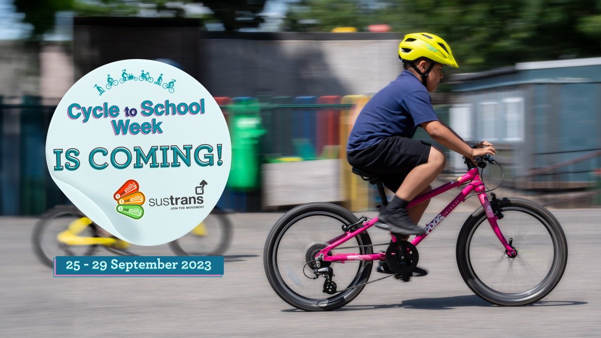 Cycling to school is good for you, your school, and the planet. 🌍 Saddle up for a week of fun, and use your Bikeability skills this #CycleToSchoolWeek 25 - 29 September. Find out how you & your school can get involved very soon, by following us & @Sustrans 🚲🏫