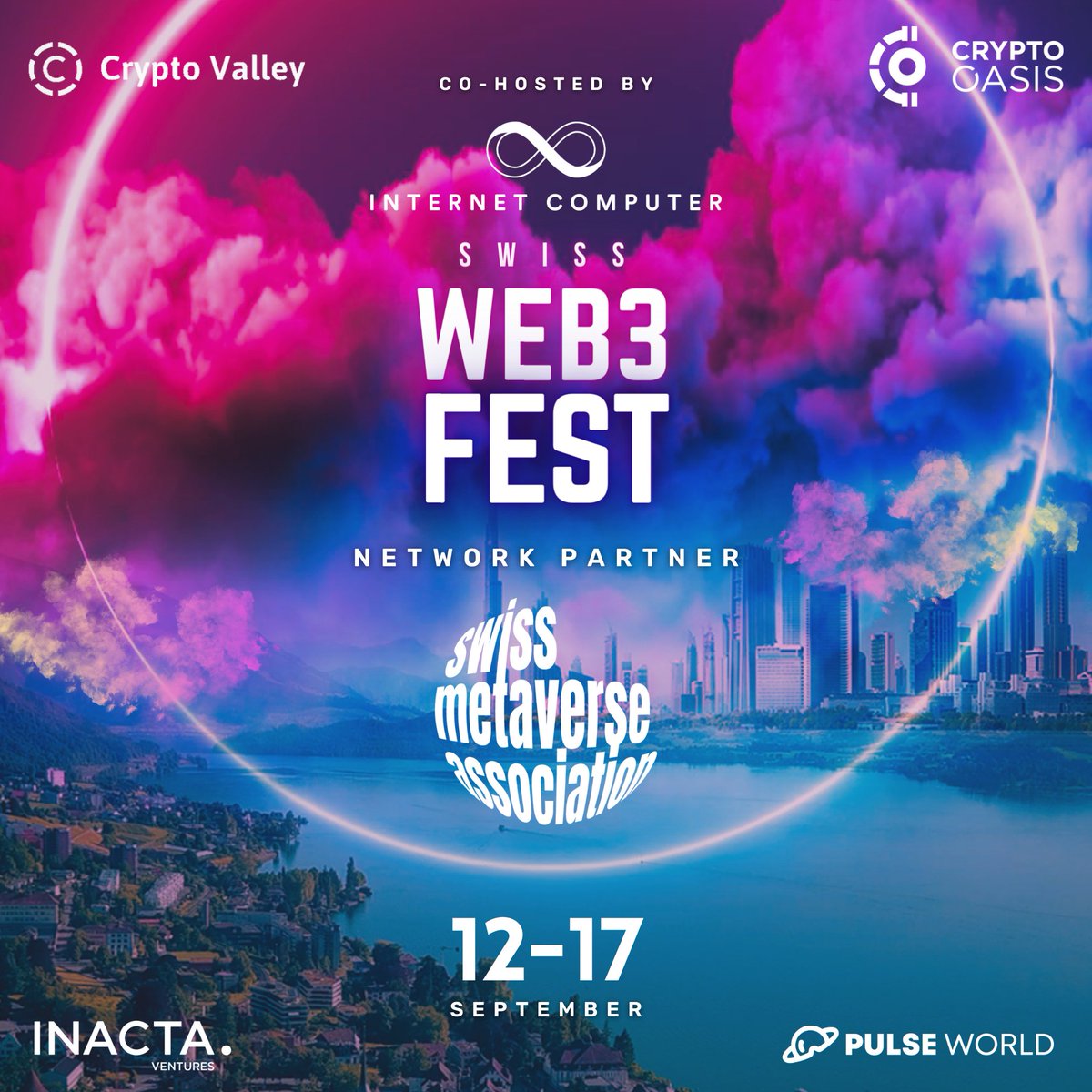 We are excited to announce @SwissMetaverse as Network Partner of the Swiss WEB3FEST and largest Web3 gathering in Switzerland to date!

📅 September 12-17th
📍 Zurich and Zug - Switzerland
🔗 t.ly/dky1u
🎟️FIVE Hotel Discount Code: CVCO23