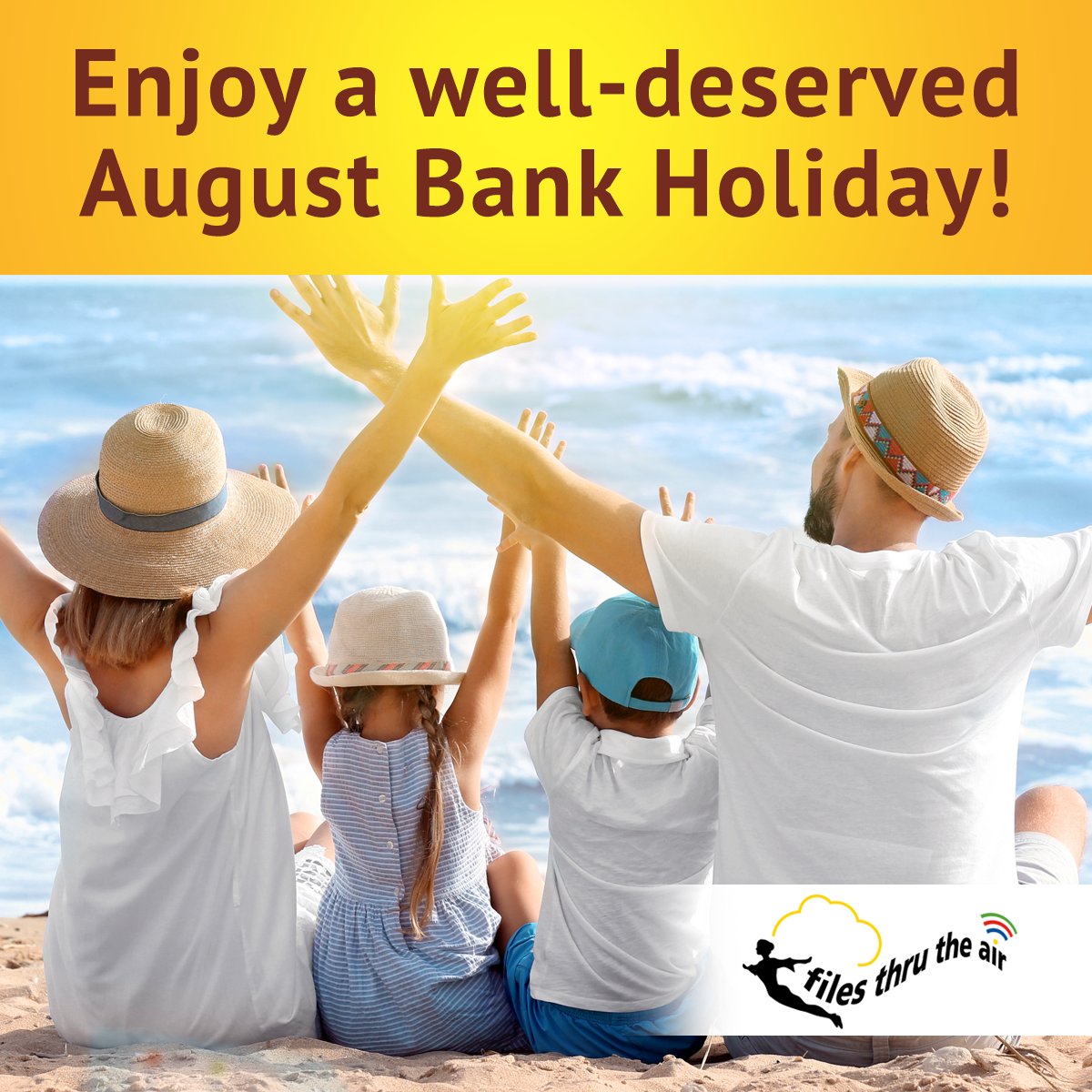 FilesThruTheAir's tweet photo. Wishing everyone a wonderful Bank Holiday from all of us at FilesThruTheAir! 🏖️

#BankHoliday #RelaxandRecharge https://t.co/7nQzMq6QP6