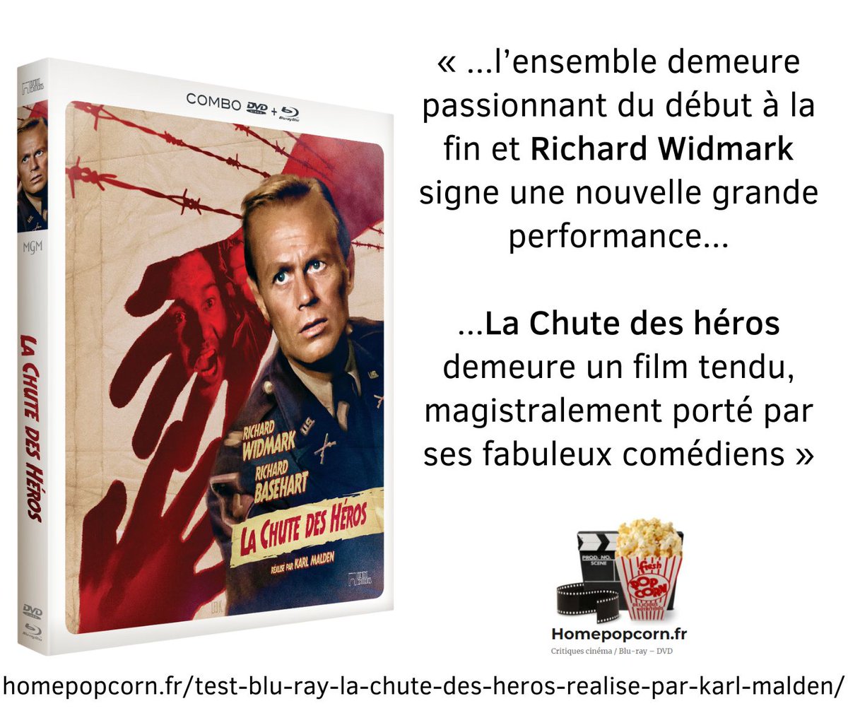 RiminiEditions's tweet image. Merci beaucoup à Homepopcorn.fr pour le test BLU-RAY de "LA CHUTE DES HÉROS" (actuellement disponible dans tous les points de vente habituels) 🙏

🔗 homepopcorn.fr/test-blu-ray-l…

#LaChuteDesHéros #TimeLimit #KarlMALDEN #RichardWIDMARK #RichardBASEHART #DVD #BLURAY