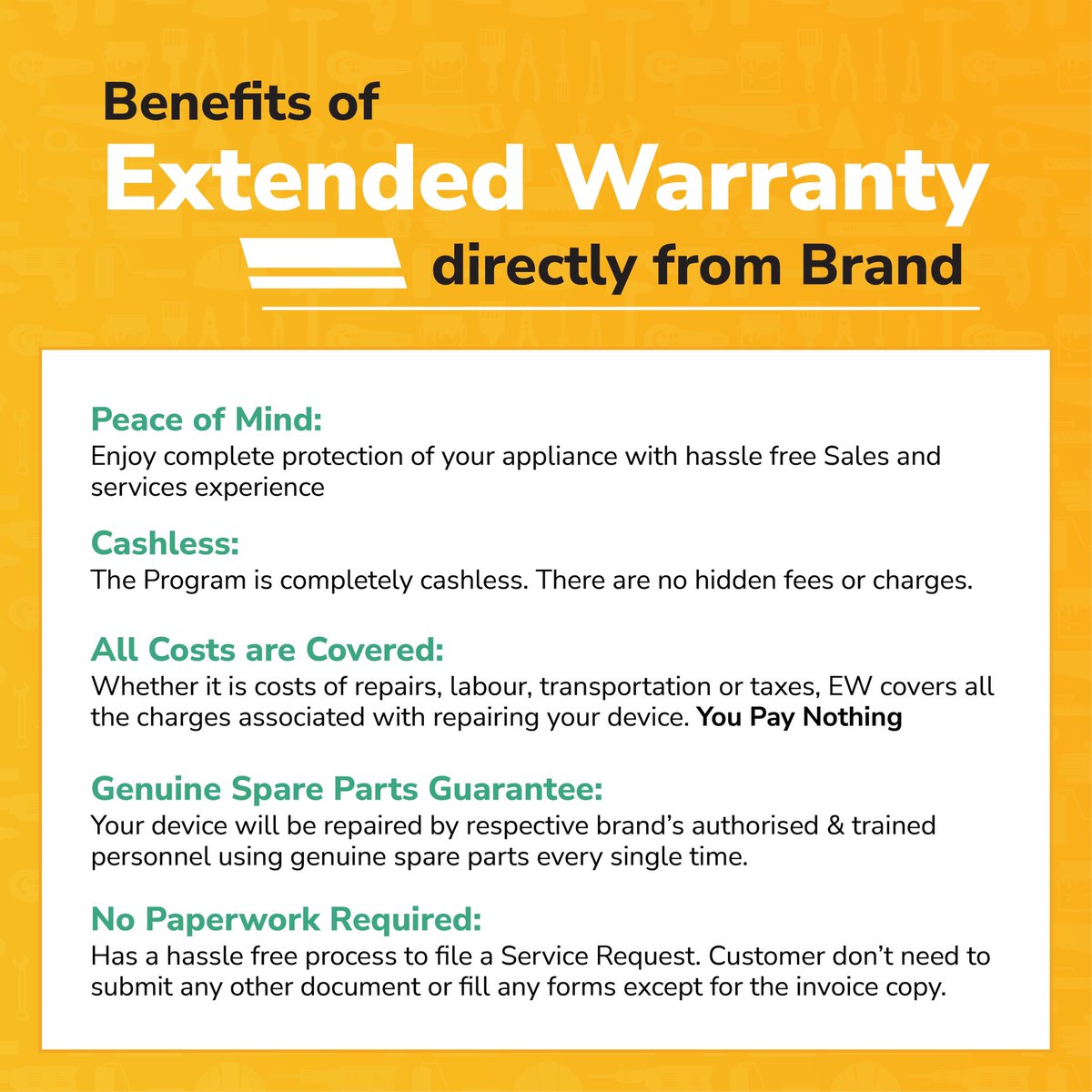 OneDios_India's tweet image. Elevate Protection: Upgrade to Extended Warranty Today.
Elevate your peace of mind and secure tomorrow with the assurance of extended warranty coverage.
#WorryFreeCoverage #SecureWithExtendedWarranty #PeaceOfMindProtection #ExtendedCare #BeyondTheWarranty #onedios