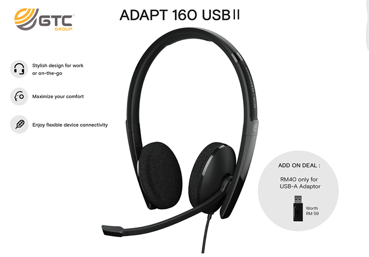 tongdai3's tweet photo. Tạo ấn tượng với tai nghe có dây EPOS ADAPT 160 USB II làm việc theo cách của bạn. Tai nghe EPOS Sennheiser ADAPT 160T USB II - Âm Thanh Chất Lượng https://t.co/G0zImgMhDj https://t.co/6ndodKR22X