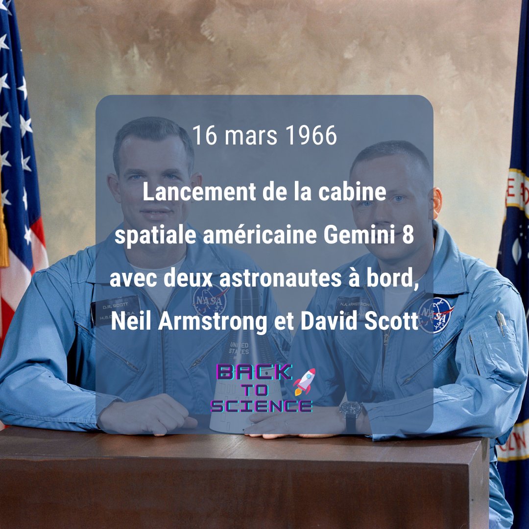 backtoscience_'s tweet image. 16 mars 1966 : La cabine spatiale américaine Gemini 8 est lancée avec deux astronautes à bord, Neil Armstrong et David Scott. Une étape clé dans la conquête spatiale. 🚀 #Gemini8 #ExplorationSpatiale