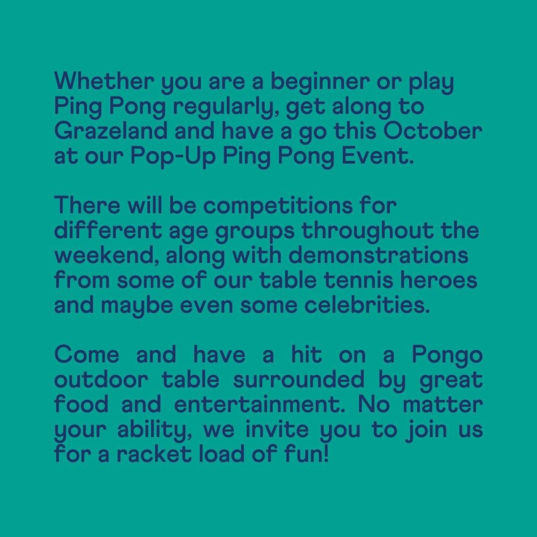 tabletennisvic's tweet photo. 🏓Table Tennis Victoria Presents Take it to the Table!🏓

Table Tennis Victoria is encouraging Melbourne’s west to start practicing to Take it to the Table with a pop-up ping pong event coming to the fun and social setting of Grazeland in October. 

https://t.co/kW2qDVMIOm https://t.co/jUd4KGxj3U