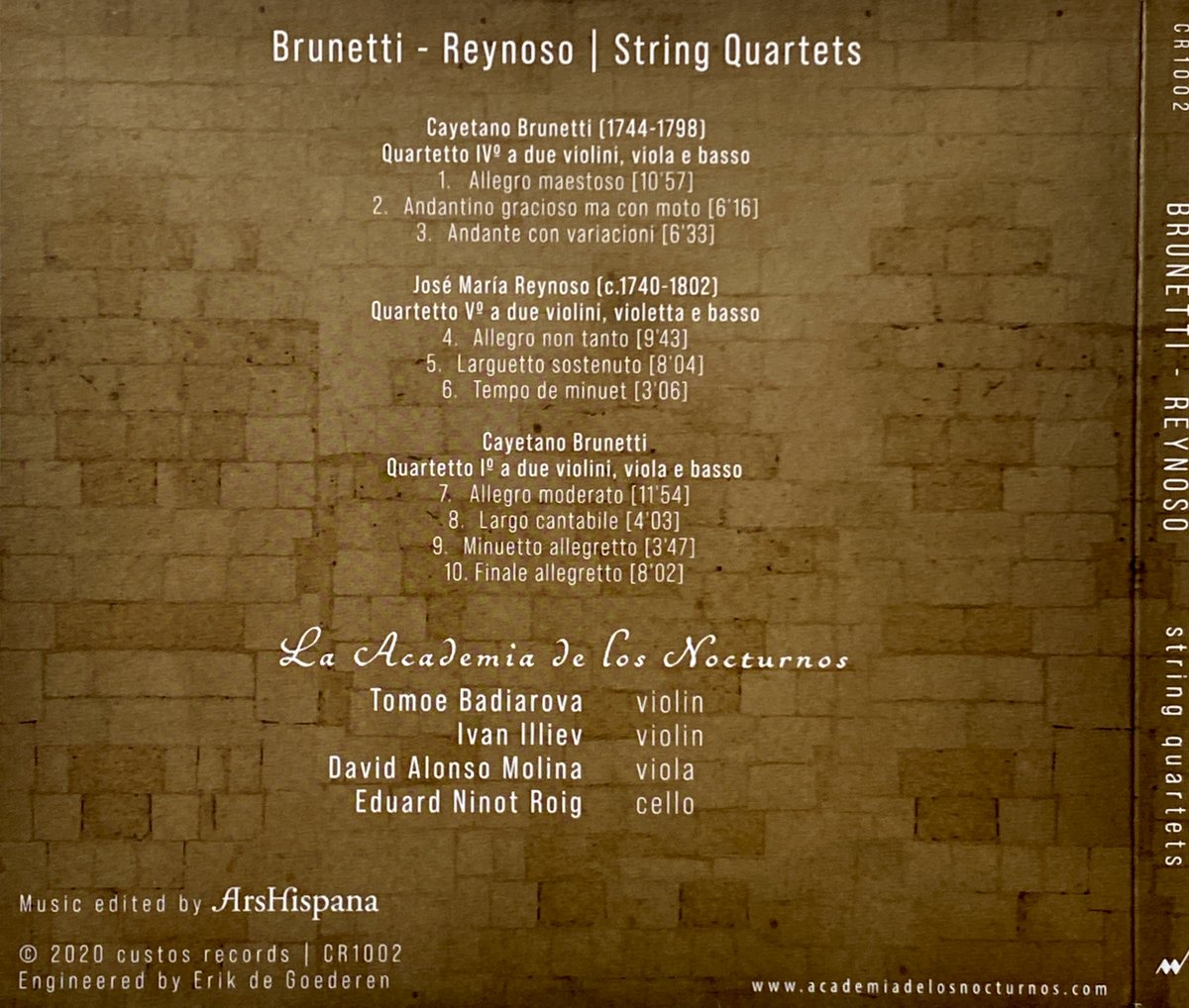 de_noriega's tweet photo. 18/20 #Season2023
#DiscosParaElVerano #DiscsforSummer
📀Brunetti - Reynoso, string quartets
Ensemble La Academia de los Nocturnos
Tomoe Badiarova 🎻
Ivan Illiev🎻
David Alonso Molina, viola
Eduard Ninot Roig, cello
#CustosRecords
🎼edited Ars Hispana
https://t.co/uMpbPIrwh7 https://t.co/3SAULXC6fM