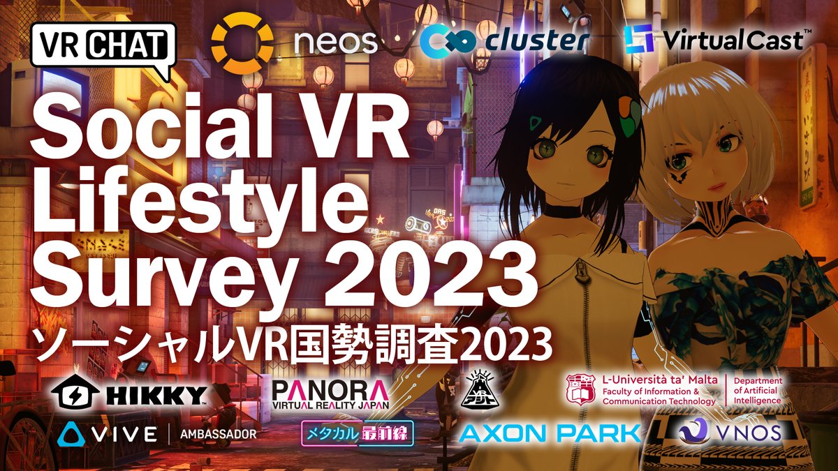 【Please Share】 Until 9/16 (Sat) We are investigating the lives of Social VR users with this large-scale survey! This is the 2nd #VRSurvey! It takes about 5-8 min to complete. Please answer and RT! Nem x Mila Social VR Lifestyle Survey 2023 forms.gle/14eYDRCebVUeCY…