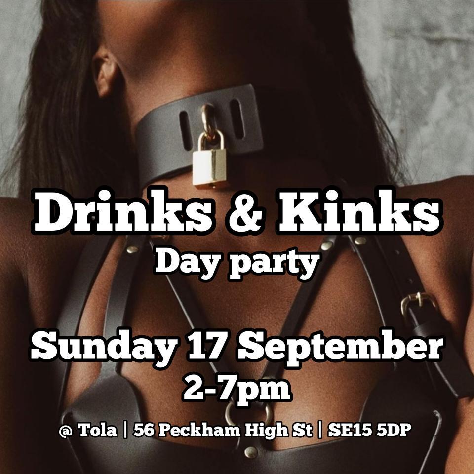 If you're curious about kink join us for a day party where you socialise,  dance and explore your kink side. 

This is dedicated to people of African and Caribbean heritage

Sunday 17 sept
2-7
eventbrite.co.uk/e/drinks-kinks…

#NHC #NHC2023 #NottingHillCarnival #NottingHillCarnival2023