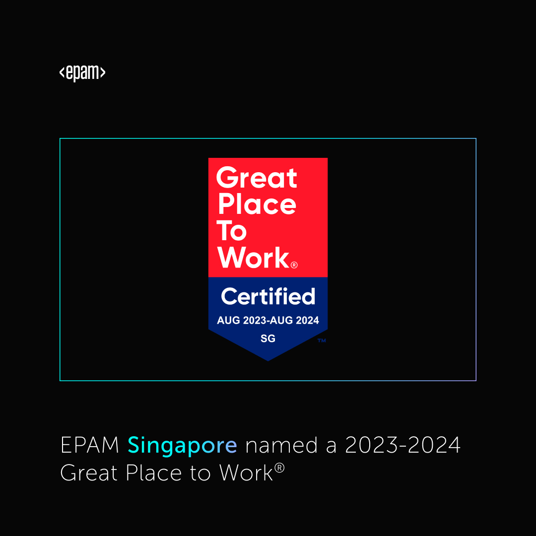 EPAMSystems's tweet photo. Congratulations to #EPAMSingapore for being certified Great Place to Work® once more! 🎉 #GPTWcertified #InsideEPAM https://t.co/1lZV0fyhuH