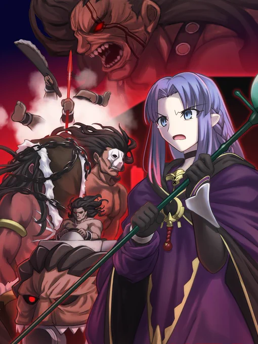 キャスタークラス以外のヘラクレス×6に囲まれて涙目のメディアさんのリクエストをいただきました。亜種聖杯戦争 in ギリシャヘラクレスの召喚に対して「地元であのマッチョと戦えとかふざけてるのか」とアポマテ上でメディアがコメントしたことが着想となったそうです。 