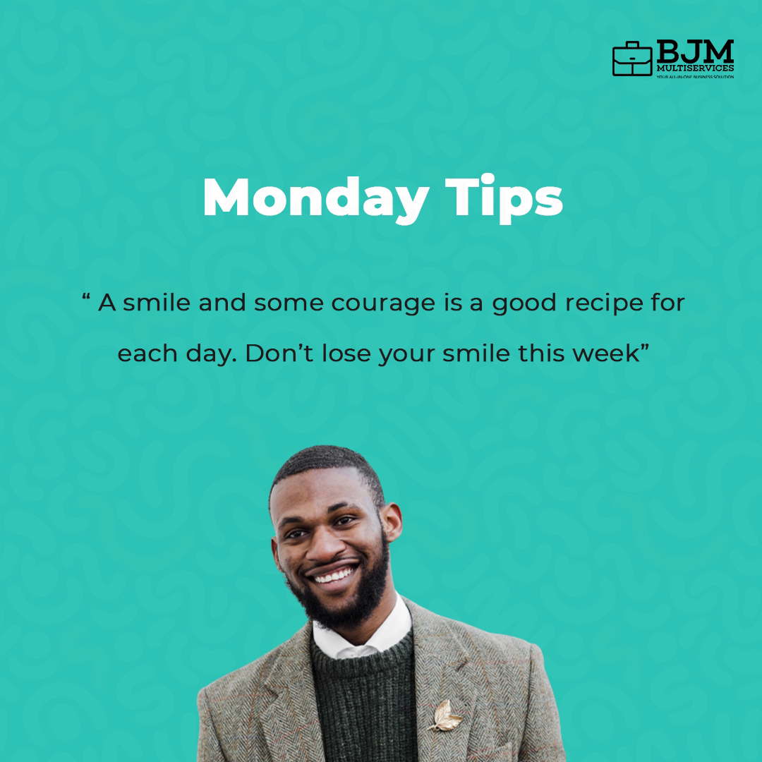 Bjmmultiservice's tweet image. A smile, courage and kindness - the perfect recipe for this week 

It’s the beginning of another week and we hope you make the most of it 

Have a wonderful week ahead 

#bjmmultiservices #newweek #shortletsinlagos #luxurycarrentalsinlagos