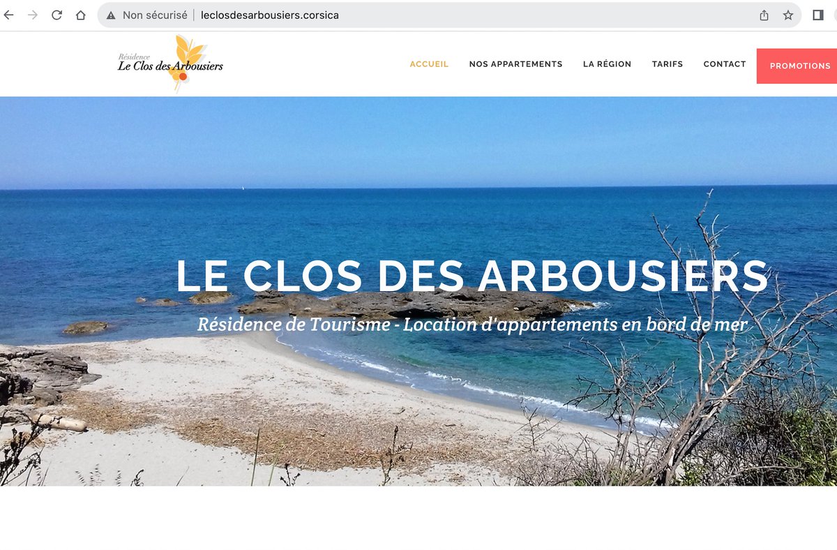 PuntuCorsica's tweet photo. La Résidence le Clos des arbousiers, résidence de tourisme, location d'appartements en bord de mer. Située à Linguizzetta, leur communication digitale est signée en .CORSICA bien-sûr.
➡️ https://t.co/GrRrCDLWh4
✅ #puntucorsicadognighjornu #corsica #web https://t.co/7PUs4QekfK