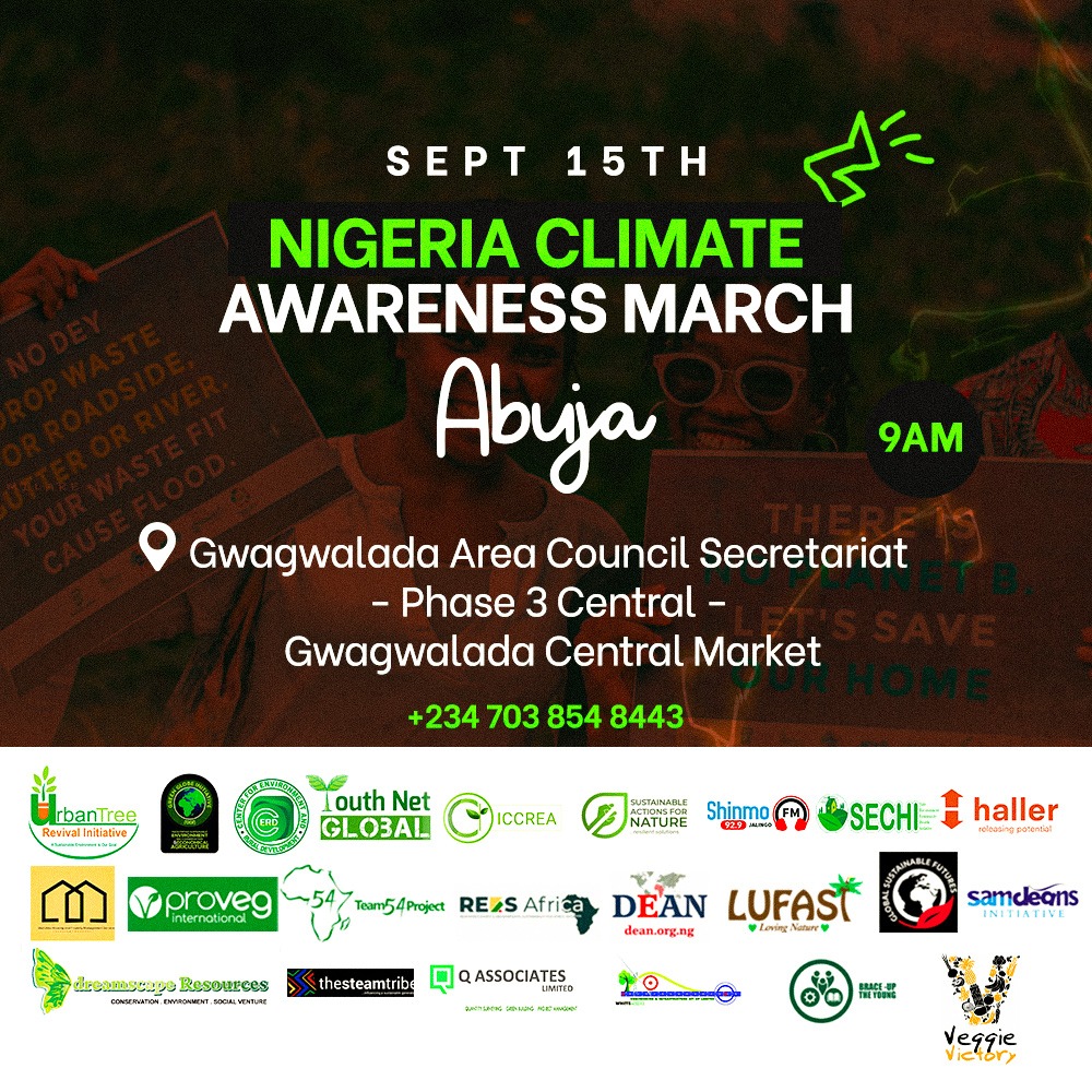 ggiclimate's tweet photo. #ClimateMarch2023 is an event to #Engage, #Educate &amp; #Empower you 2 #SpeakUp, impact yourself &amp; #Influence others to stir #ClimateAction at #Individual &amp; #Group Levels.

#JoinKwara; it's time to #March4Climate @Greenglobei22 @RevivalTree @LufasiPark @InsideIlorin_NG @EAD_FMEnvng https://t.co/Lrlb7u0FJB