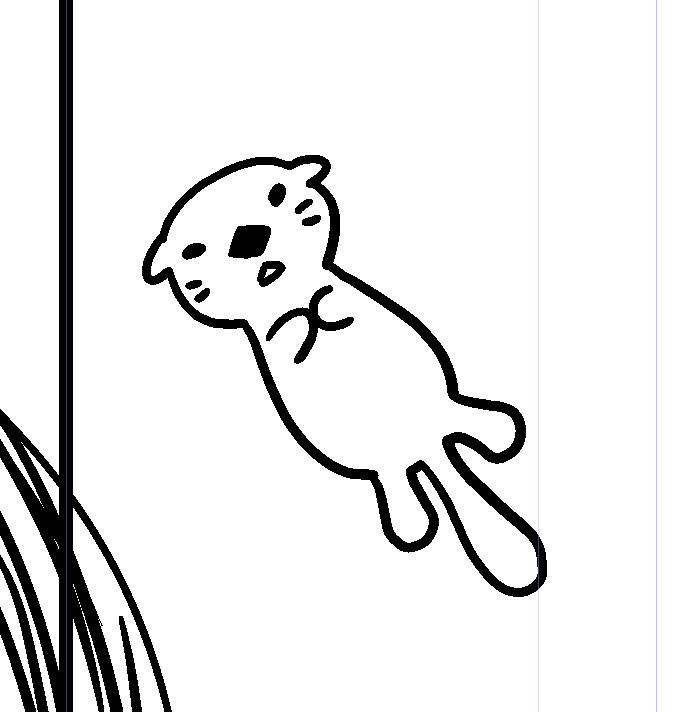 いつ使ったのか記憶にないけどまんが描く用ソフトに登録してあったラッコ。かわいい。
クナイはたぶん誰かのTシャツの柄。(パラパラデイズ?) 