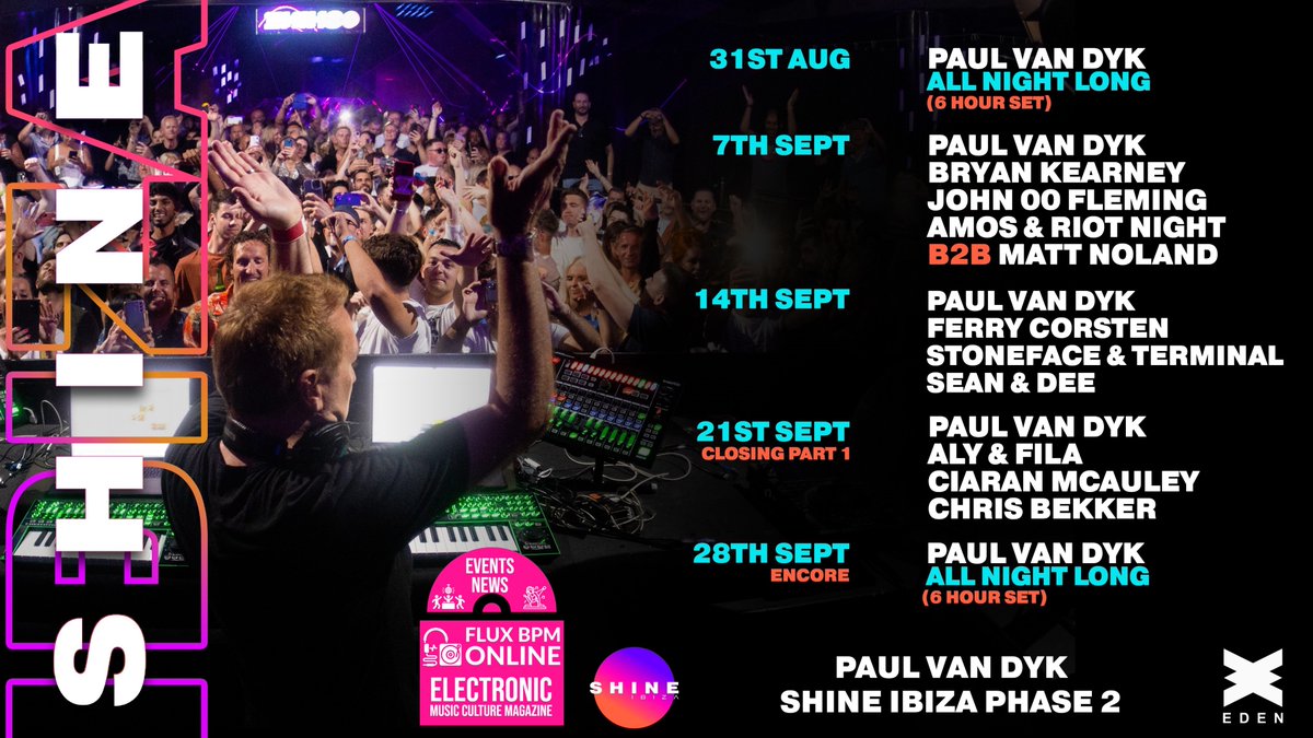 Flux Bpm Online (@fluxbpmonline) on Twitter photo EVENT NEWS: <a href="/SHINE_Ibiza/">SHINE Ibiza</a> returns for phase 2 and <a href="/PAULVANDYK/">Paul van Dyk</a> ‘All Night Long’ fluxbpmonline.blogspot.com/2023/08/event-… <a href="/vanditrecords/">VANDIT Records</a> <a href="/VANDITAltRec/">VANDIT Alternative</a> <a href="/bryankearney/">Bryan Kearney</a> <a href="/John00fleming/">John 00 Fleming</a> <a href="/AmosRiotNight/">Amos & Riot Night</a> <a href="/alyandfila/">Aly & Fila</a> <a href="/StoneTerm/">Stoneface & Terminal</a> <a href="/FerryCorsten/">Ferry Corsten</a> <a href="/djciaranmcauley/">Ciaran McAuley</a> <a href="/djchrisbekker/">Chris Bekker</a> <a href="/1mixTrance/">1Mix Radio Trance</a> <a href="/Onemixradio/">1Mix Radio</a> EVENT NEWS: <a href="/SHINE_Ibiza/">SHINE Ibiza</a> returns for phase 2 and <a href="/PAULVANDYK/">Paul van Dyk</a> ‘All Night Long’ fluxbpmonline.blogspot.com/2023/08/event-… <a href="/vanditrecords/">VANDIT Records</a> <a href="/VANDITAltRec/">VANDIT Alternative</a> <a href="/bryankearney/">Bryan Kearney</a> <a href="/John00fleming/">John 00 Fleming</a> <a href="/AmosRiotNight/">Amos & Riot Night</a> <a href="/alyandfila/">Aly & Fila</a> <a href="/StoneTerm/">Stoneface & Terminal</a> <a href="/FerryCorsten/">Ferry Corsten</a> <a href="/djciaranmcauley/">Ciaran McAuley</a> <a href="/djchrisbekker/">Chris Bekker</a> <a href="/1mixTrance/">1Mix Radio Trance</a> <a href="/Onemixradio/">1Mix Radio</a>