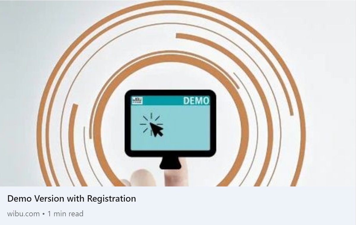 wibuusa's tweet image. Have you ever considered offering #demo versions of your software but weren't sure where to begin? Look no further – explore CodeMeter Demo Version for seamless software protection and licensing. Get started: lnkd.in/gVHxzDCt #demosoftware #softwaredemo #TrialVersions