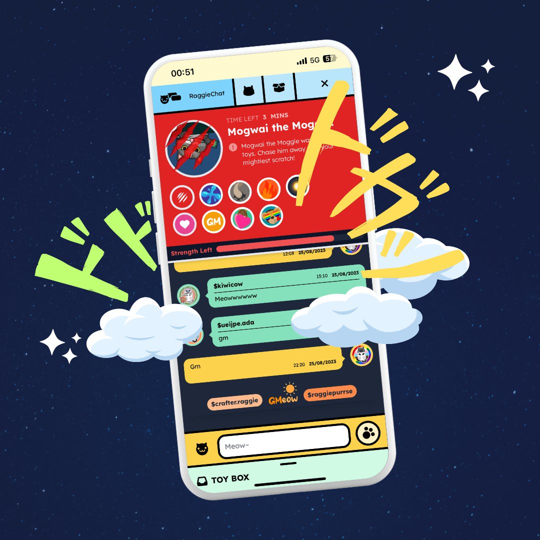 🌌 Moggie Raids: Unleashing Community Power in RaggieChat 🎮

Prepare, Ragsters! Every so often, Moggies emerge within RaggieChat, igniting a thrilling chase. But here's the twist: To conquer these raids, unity is key! 🤝

Join forces, utilise RaggieChat actions, and tackle these
