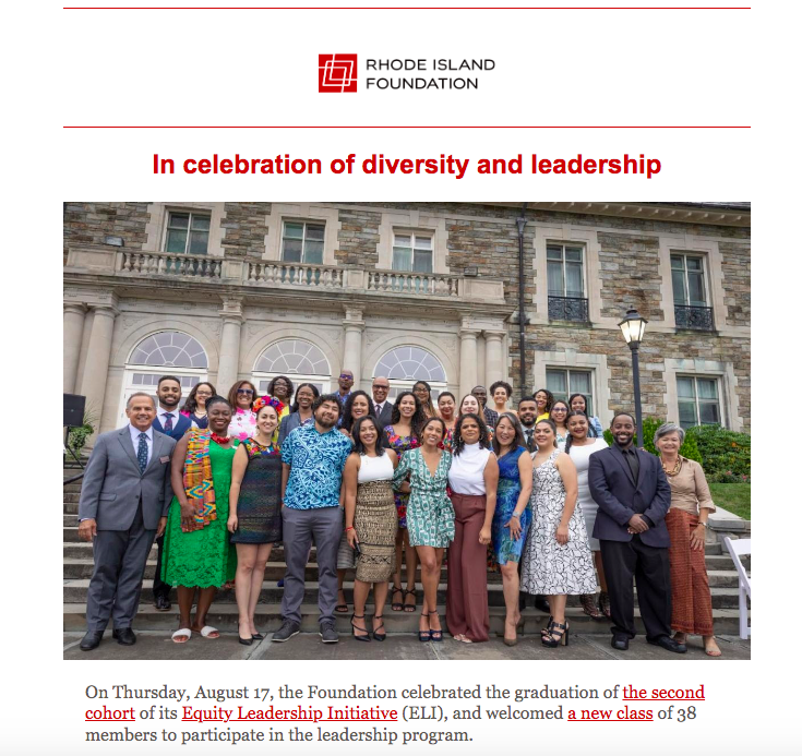 Proud of our own Betty Clinton for graduating as part of <a href="/RIFoundation/">Rhode Island Foundation</a> Equity Leadership Initiative's Cohort II.