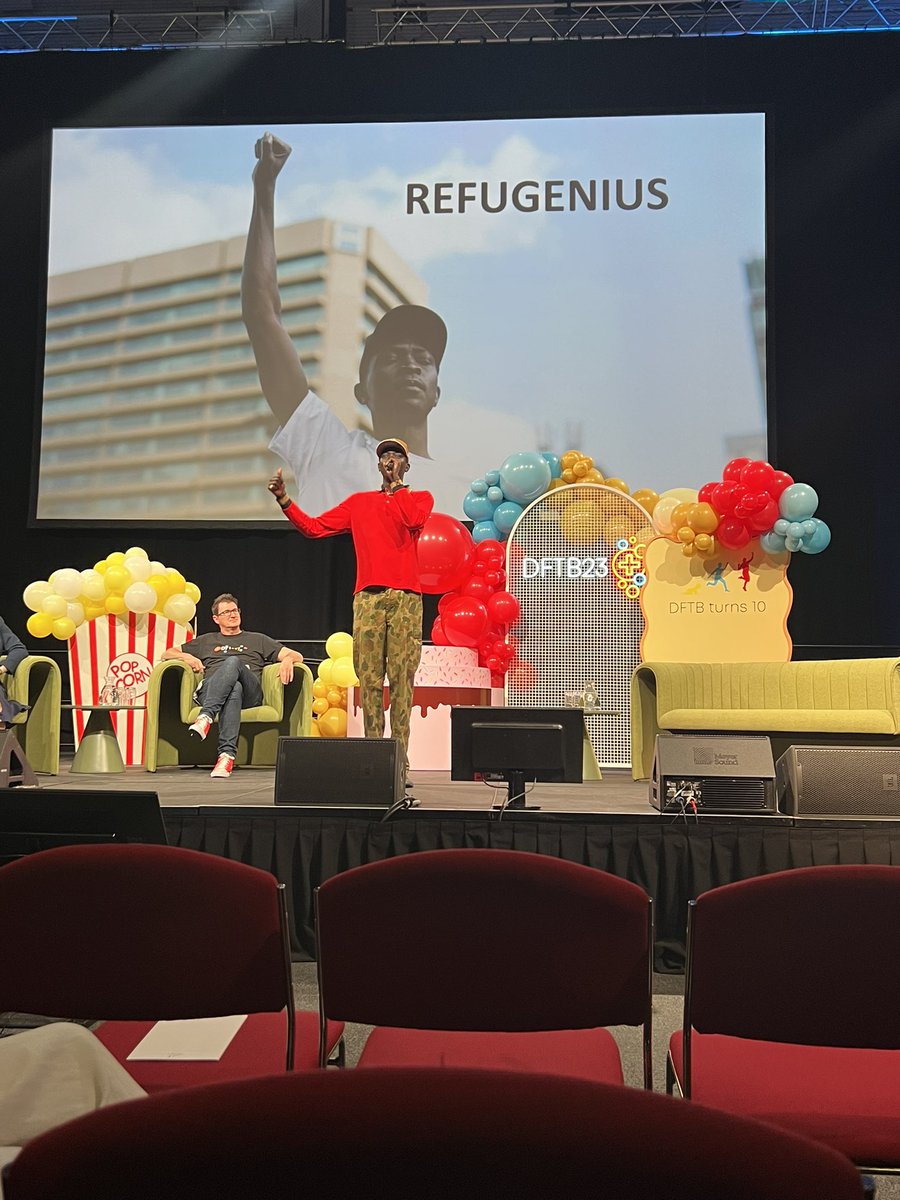 Refugee health brought to the forefront at #DFTB23 today by this amazing and talented #refugenius @GabrielAkon 
#refugeehealth #paediatrics