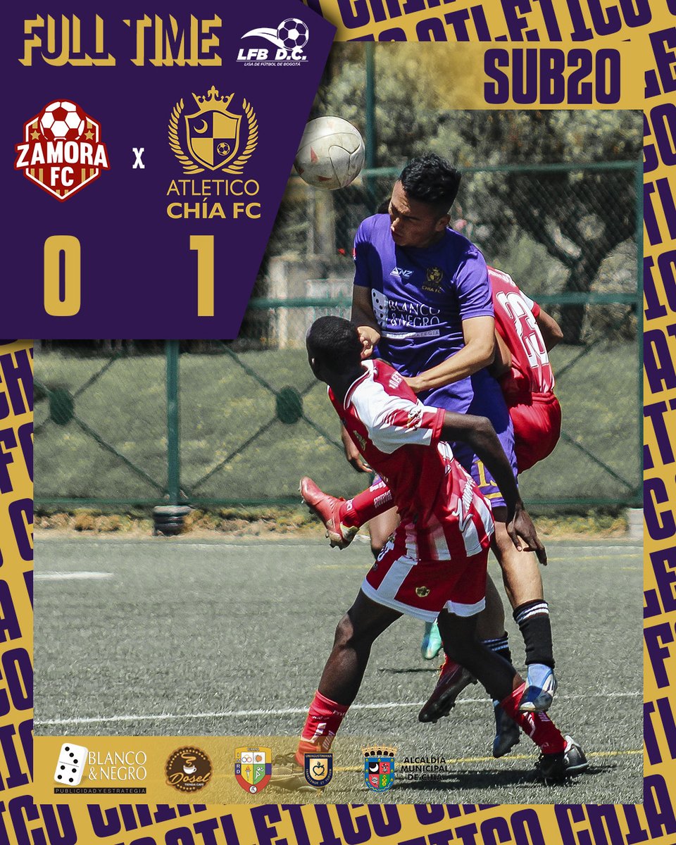 atletico_chia's tweet photo. Iniciamos con pie derecho en la liga de fútbol de Bogotá💛💜🌙
#LigadeFutboldeBogota
.
.
#atleticochia #chiafc #chia #futbolbogotano #futbolcolombiano #difutbol #dimayor #fuerzachia #felizdomingo #futbol #futbolaficionado #futbolamateur #felizdía https://t.co/ewKCRxuq2C