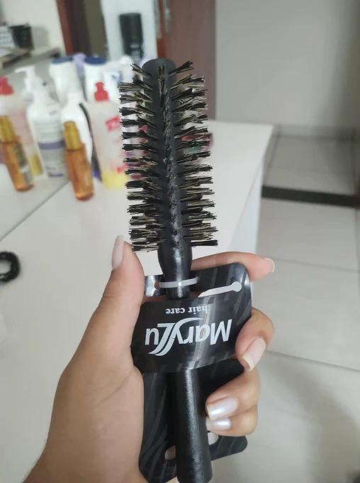 Escova Redonda Cabo Plástico Mista, Hair Bonitinho Marilu, Preta