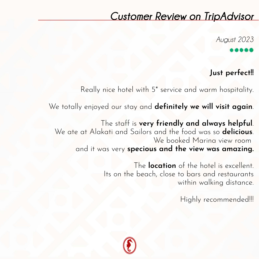 St Raphael Resort (@straphaelresort) on Twitter photo Another amazing review from our lovely guests 🙏
Your holiday awaits: straphael.com/en/offers | reservations@straphael.com | +357 25834200
#StRaphaelResort #Cyprus #Limassol #visitCyprus #summer #customerreview #positivereview #Tripadvisor Another amazing review from our lovely guests 🙏
Your holiday awaits: straphael.com/en/offers | reservations@straphael.com | +357 25834200
#StRaphaelResort #Cyprus #Limassol #visitCyprus #summer #customerreview #positivereview #Tripadvisor
