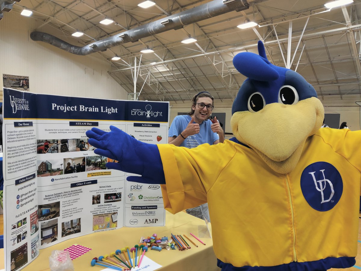 projbrainlight's tweet photo. YoUDee stopped by to say hi at the graduate student orientation resource fair!

#youdee #graduatestudentlife #science #stem #universityofdelaware https://t.co/qJ1a01JTdt