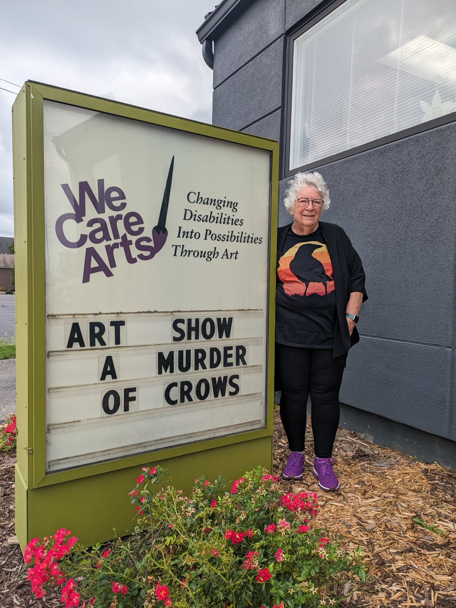 Let's take a moment to celebrate and congratulate our dear Sharen on her retirement and her fantastic art exhibition, A Murder of Crows!  #SharenArtExhibition #WeCareArts #ArtLovers #ArtEnthusiasts #ArtIsLife