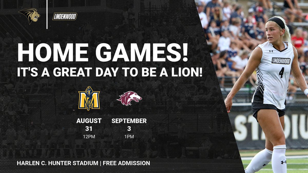 LindenwoodWSOC's tweet photo. It's 𝗚𝗔𝗠𝗘 𝗪𝗘𝗘𝗞! We're 𝙃𝙊𝙈𝙀 for two games!!! 🦁📈👷‍♀️ #GoLions 
-8/31 𝗛𝗢𝗠𝗘 vs. Murray State 12PM
-9/3 𝗛𝗢𝗠𝗘 vs. Southern Illinois Carbondale 1PM https://t.co/3cVyfBievo